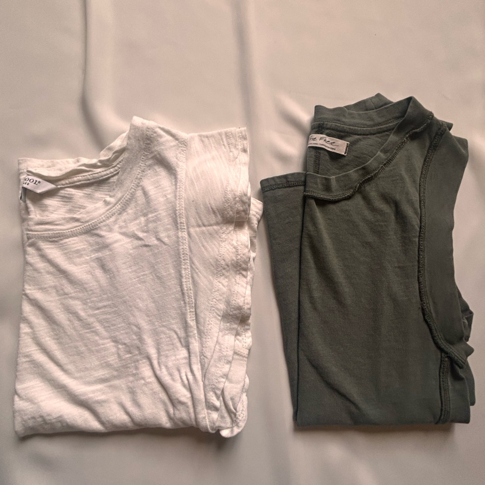 BUNDLE! White and Charcoal Short Sleeve/ Tank Tees
